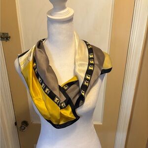 Yellow and Gray Women's Silk Scarf
